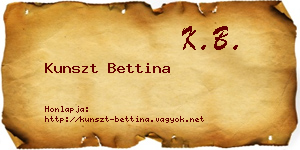 Kunszt Bettina névjegykártya